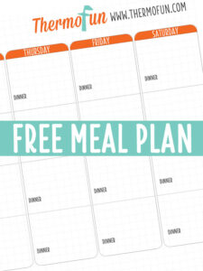 THERMOFUN FREE MEAL PLAN – MAY 2018