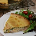Thermomix Egg and Bacon Pie served with salad