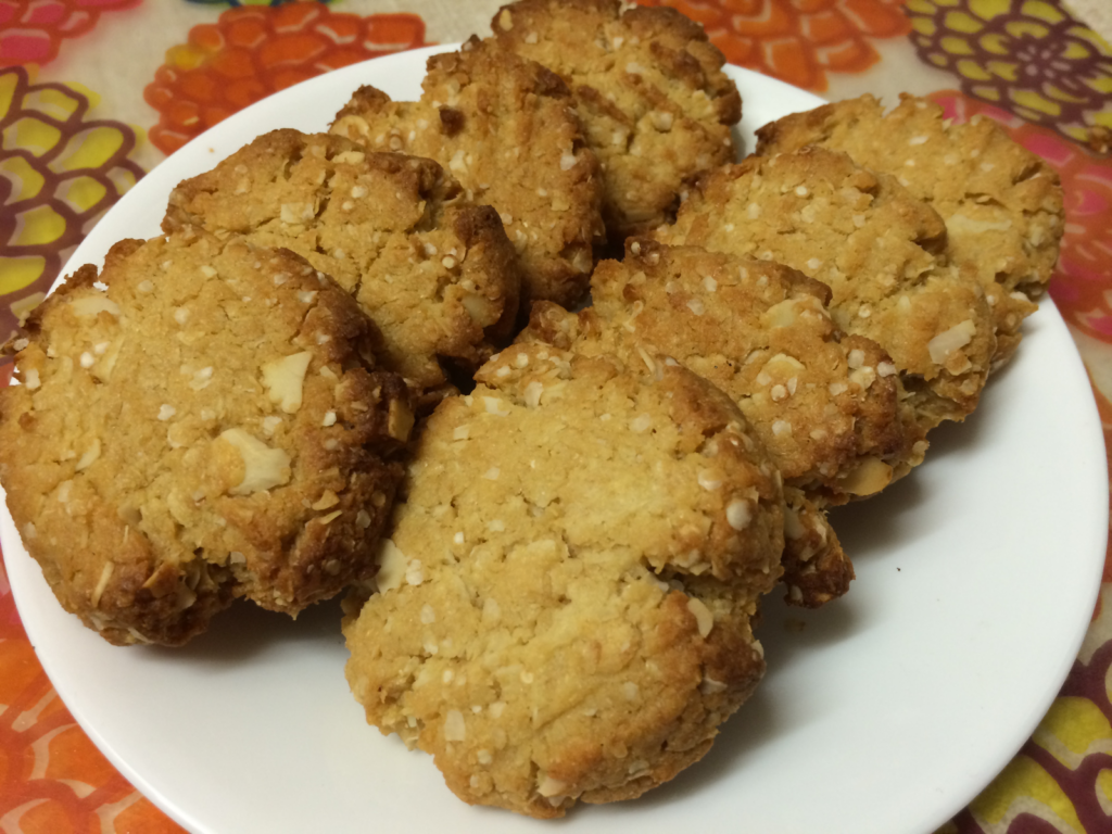 Anzac biscuits on a plate