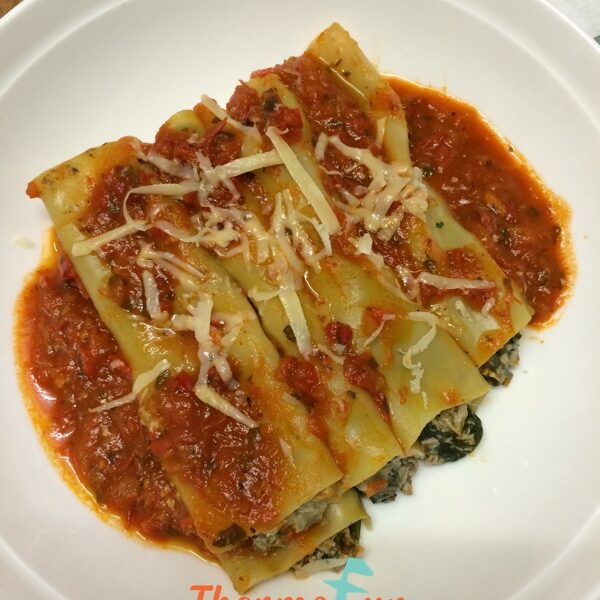 Week 21 – Spinach, Mushroom and Ricotta Cannelloni Recipe