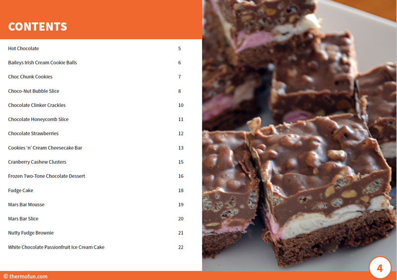 Thermomix Chocolate Recipe Book Contents