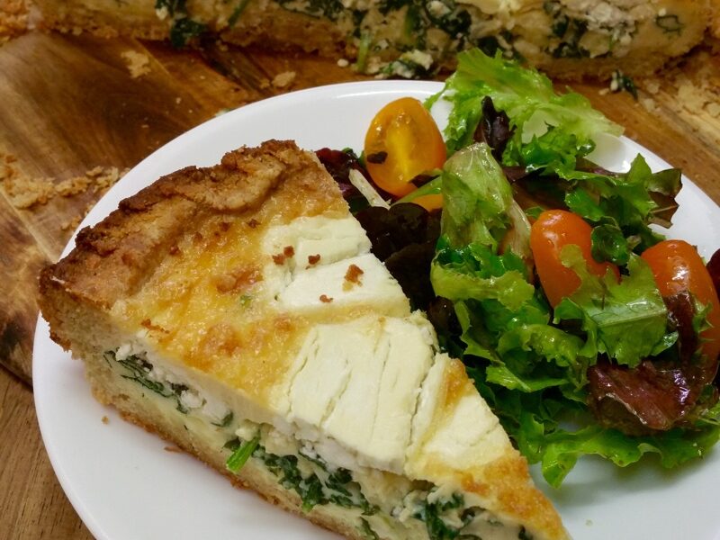 Thermomix Spinach Goat Cheese Quiche Grain Free Base