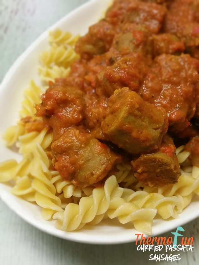 Thermomix Curried Passata Sausages