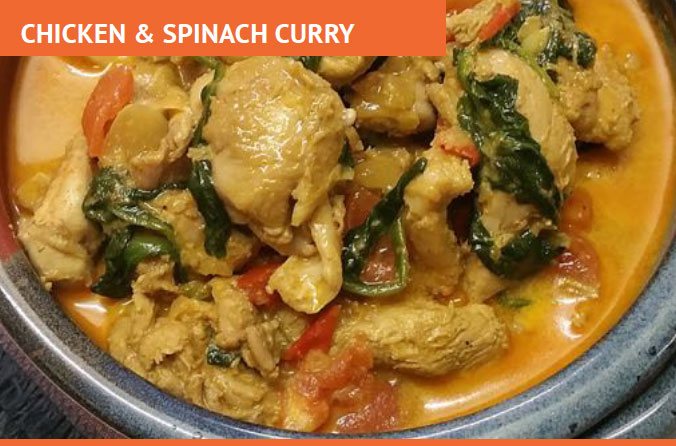 Chicken and spinach curry