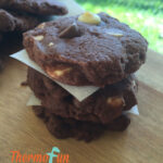 Thermomix triple chocolate cookies in a stack
