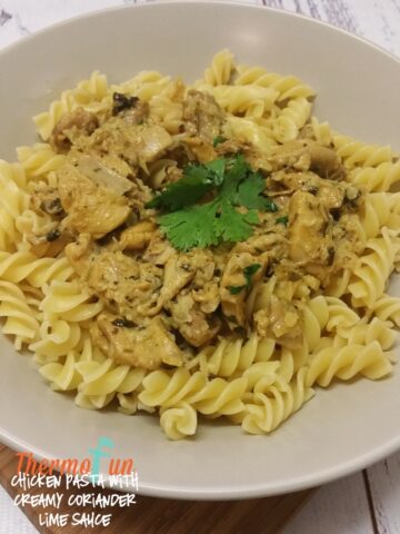 thermomix-Chicken-Pasta-with-Creamy-Coriander-Lime-Sauce
