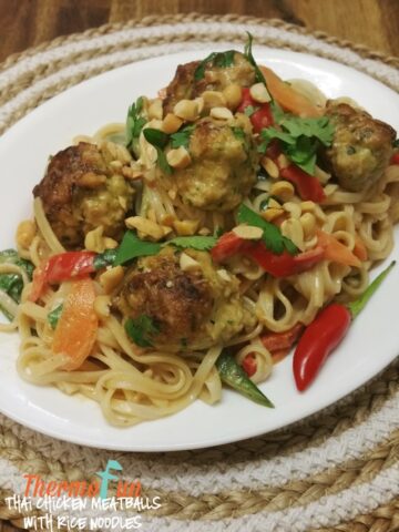 Thermomix Thai Chicken Meatballs with Rice Noodles