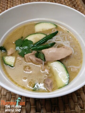 thermomix Thai Chicken Noodle Soup in a bowl