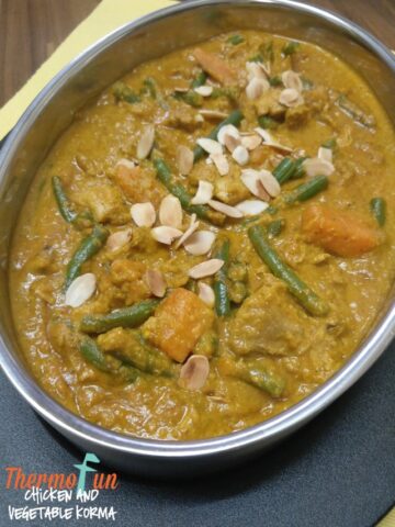 Thermomix Chicken And Vegetable Korma in a serving dish